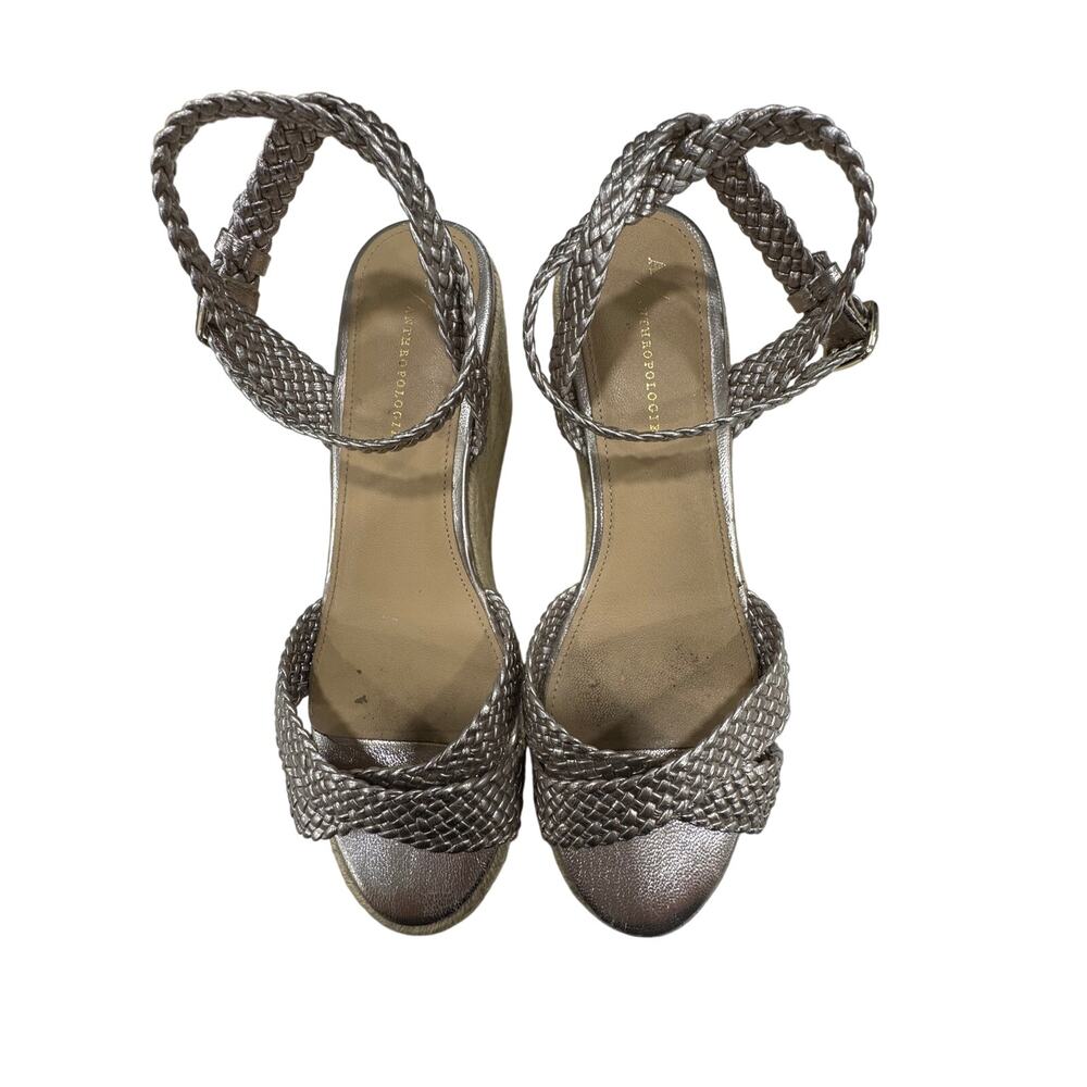 Anthropologie Espadrille Sandals mettal
